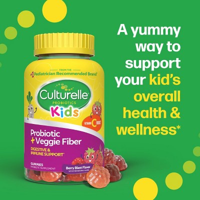 Culturelle Kids Probiotic + Gluten Free Veggie Fiber Gummies - Berry - 30ct