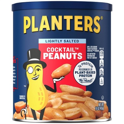 Planters Lightly Salted Made With Sea Salt Cocktail Peanuts - 16oz