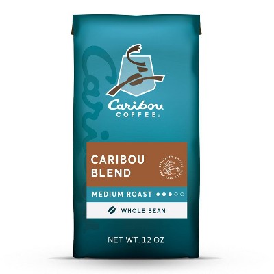 Caribou Coffee Caribou Blend Medium Roast Whole Bean Coffee - 12oz: Arabica Beans, Rainforest Alliance Certified, Spice