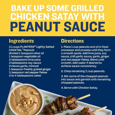 Planters Lightly Salted Made With Sea Salt Cocktail Peanuts - 16oz