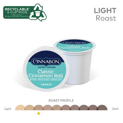Cinnabon Classic Cinnamon Roll Flavored Keurig K-Cup Coffee Pods