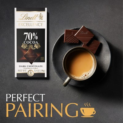 Lindt Excellence 70% Cocoa Dark Chocolate Candy Bar - 3.5 oz.