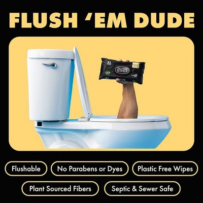 DUDE Wipes Shea Butter Flushable Wipes Infused with Coconut Oil - 144ct