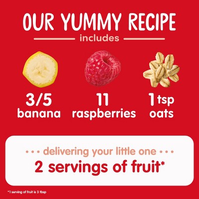 HappyBaby Clearly Crafted Bananas Raspberries & Oats Baby Food Pouch