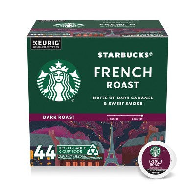 Starbucks French Dark Roast Keurig K-Cup Coffee Pods - 44ct: Arabica Beans, Limited Ingredients