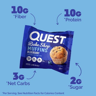Quest Nutrition Nutrition Protein Bar - Blueberry Muffin - 4ct