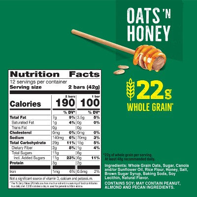 Nature Valley Crunchy Oats 'N Honey Granola Bars - 12ct/17.88oz