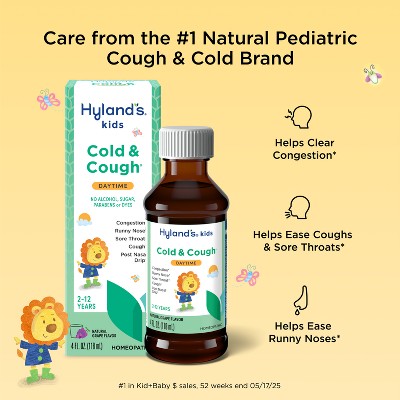 Hyland's Kids Cold & Cough Syrup Daytime - Grape - 4 fl oz: Homeopathic, Liquid, Allium Cepa