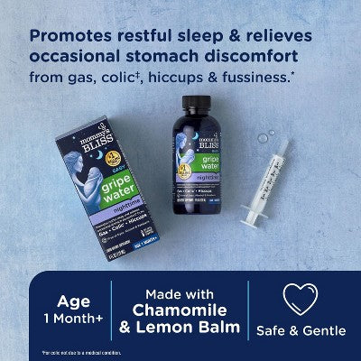 Mommy's Bliss Gripe Water Night Time for Colic, Gas or Stomach Discomfort - 4 fl oz