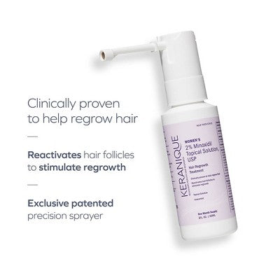 Keranique Regrowth Hair Spray for Women - 2 fl oz