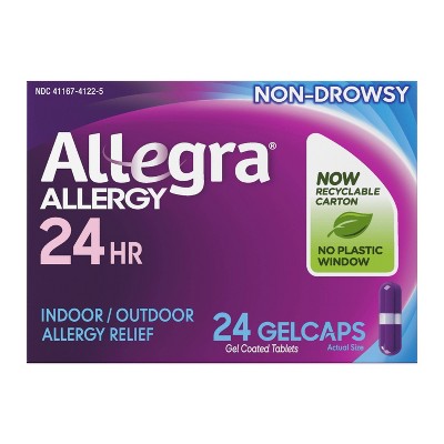 Allegra 24 Hour Allergy Relief Gel caps - Fexofenadine Hydrochloride