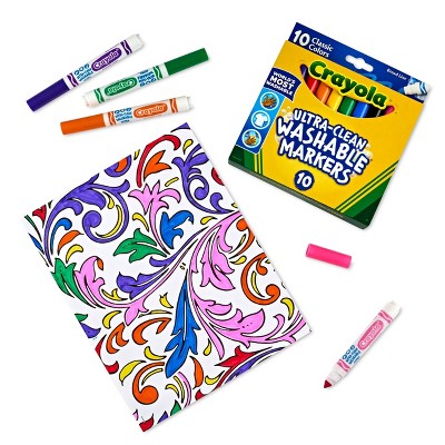 Crayola 10ct Ultra Clean Washable Broad Line Markers, School Supplies for Kids, Art Classroom Must Haves, Coloring Gift, Ages 3+