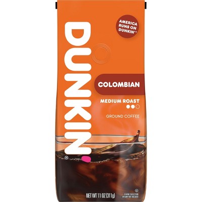 Dunkin’ Colombian Medium Roast Ground Coffee - 11oz: Arabica Beans
