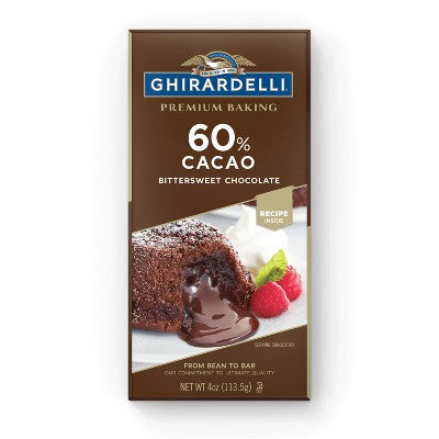 GHIRARDELLI Premium Baking 60% Cacao Bittersweet Chocolate Baking Bar - 4oz
