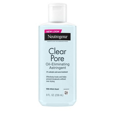 Neutrogena Clear Pore Oil-Eliminating Facial Astringent, Pore Clearing Treatment for Acne-Prone Skin - 8 fl oz
