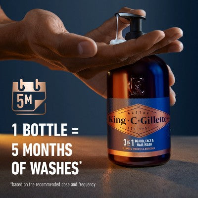 King C. Gillette Men's Beard and Face Wash with Coconut Water - 11.8oz