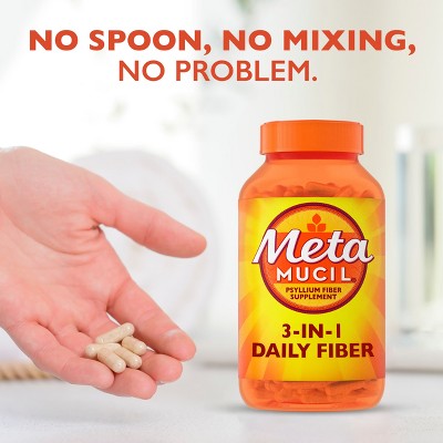 Metamucil Psyllium GLP-1 Friendly Fiber Supplement - Capsule -  1.8g Fiber Per Serving - 160ct