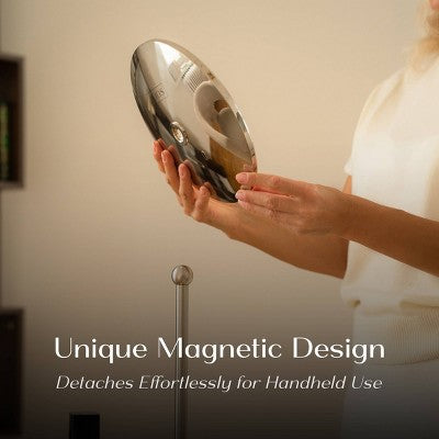 Ilios Lighting Rechargeable Round Table Makeup Mirror with 5x Magnification - Beauty Studio