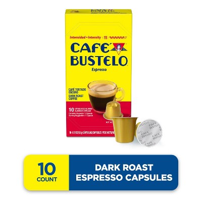 Café Bustelo Espresso Dark Roast Capsules - 10ct: Compatible With Nespresso Original Line, Unflavored, Caffeinated