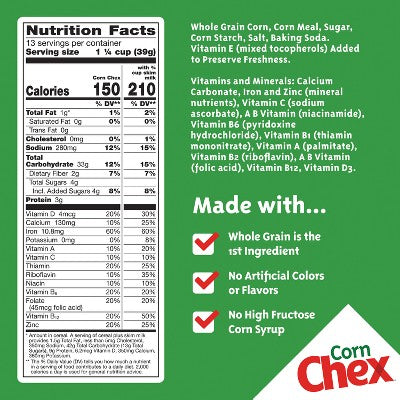 General Mills Size Corn Chex Cereal - 18oz: Gluten-Free, No Artificial Flavors