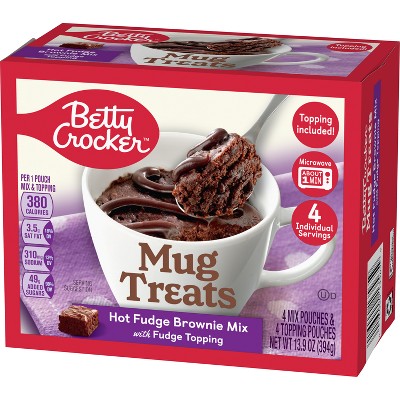 Betty Crocker Mug Treats Hot Fudge Brownie Cake Mix - 13.9oz/4ct: No Artificial Sweeteners