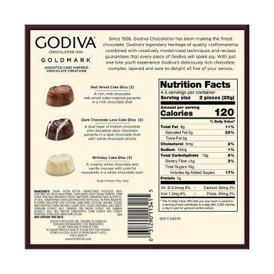 Godiva Candy Assorted Cake Truffles 3.8oz