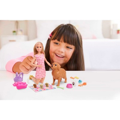 Barbie Doll Newborn Pups Playset