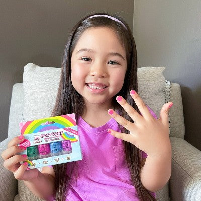 Piggy Paint Non-Toxic Nail Polish Set for Kids' - Stay Positive Rainbow - 0.48 fl oz/4ct