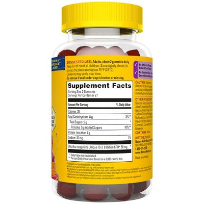 Nature Made Ultra Strength Digestive Probiotic Gummies for Women and Men - Raspberry & Cherry - 42ct