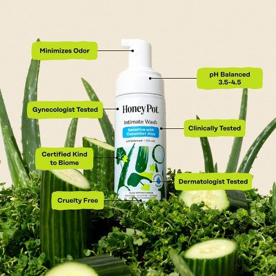 Honey Pot Intimate Wash - Sensitive with Cucumber Aloe - 5.51 fl oz