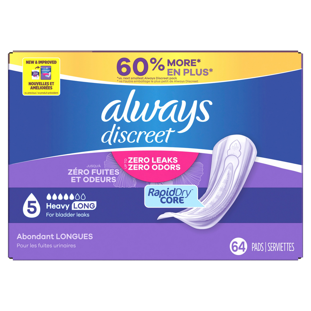 Always Discreet Inkontinenzeinlagen für Damen, starke Saugkraft, 64 Stk.