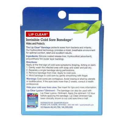 Lip Clear Invisible Cold Sore Bandage - 12ct