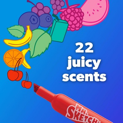 Mr. Sketch 22pk Scented Markers Chisel Tip: Bold Artist Markers for Kids, Multicolored School Supplies, Ages 3+