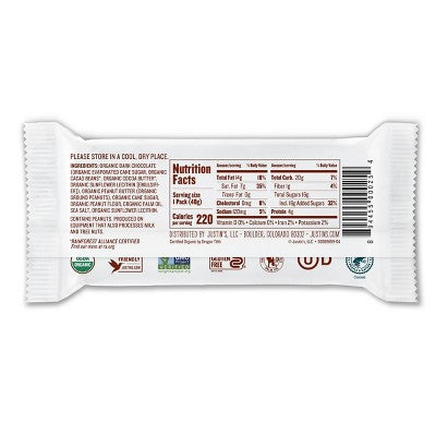Justin's Organic Dark Chocolate Peanut Butter Cups Candy  - 1.4oz
