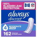 Always Discreet Incontinence & Postpartum Incontinence Pads for Women - Moderate Absorbency - Size 4