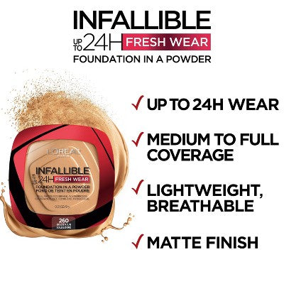 L'Oreal Paris Infallible Up to 24H Fresh Wear Foundation in a Powder - 0.31oz