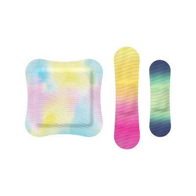 Welly Kids' Flex Fabric Bandages - Colorwash Tie Dye - 48ct