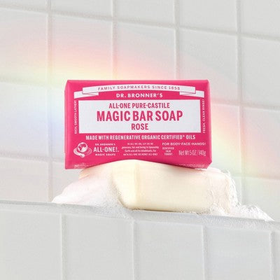Dr. Bronner's All-One Pure-Castile Magic Bar Soap - Rose - 5oz