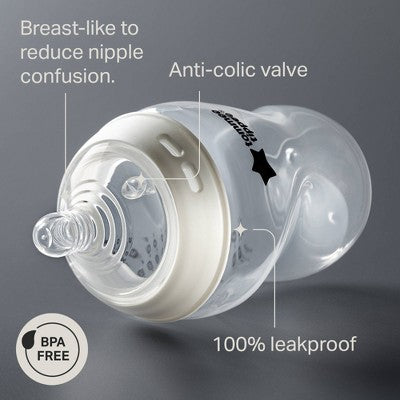 Tommee Tippee Natural Start Slow-Flow Breast-Like Nipple Anti-Colic Baby Bottle - 5oz/3pk