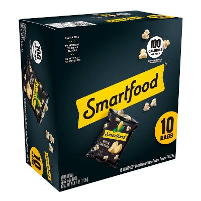 Smartfood White Cheddar Cheese Flavored Popcorn Multipack - 6.25oz/10ct: Gluten-Free, No Artificial Flavors
