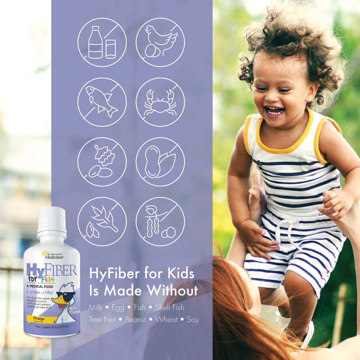 HyFiber for Kids Flüssige Ballaststoffe zur Unterstützung der Verdauung - 16 fl oz