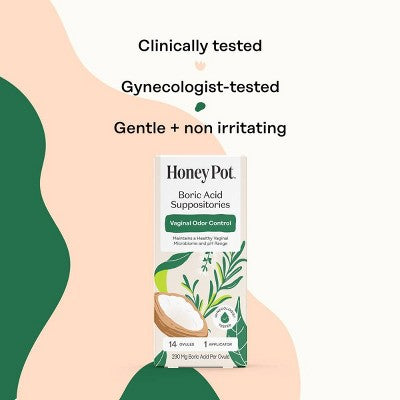 Honey Pot Boric Acid & Herbs Suppositories - 14 ct