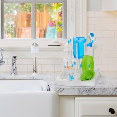 Munchkin Fold Cup and Bottle Drying Rack - White: Freestanding Plastic, Countertop Kitchen Rack