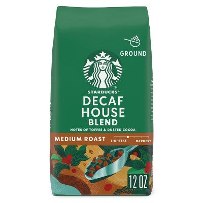 Starbucks House Blend Medium Roast Ground Coffee - Decaf - 12oz