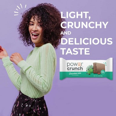 Power Crunch Chocolate Mint Wafer Whey Protein Energy Bars 13g Protein - 5ct