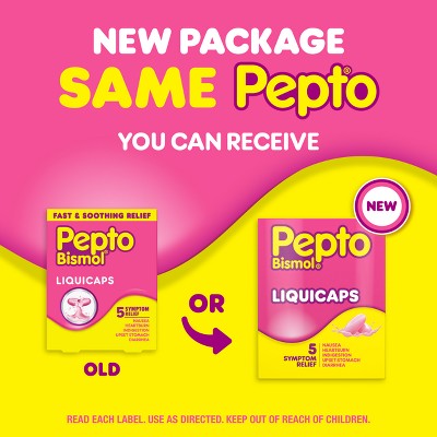 Pepto-Bismol 5 Symptom Stomach Relief - Liquicaps
