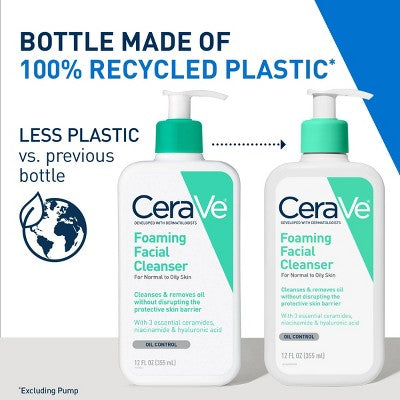 CeraVe Foaming Face Wash, Facial Cleanser for Normal to Oily Skin