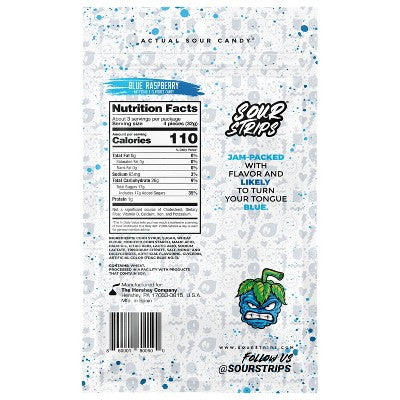Sour Strips Blue Raspberry Candy - 3.4oz