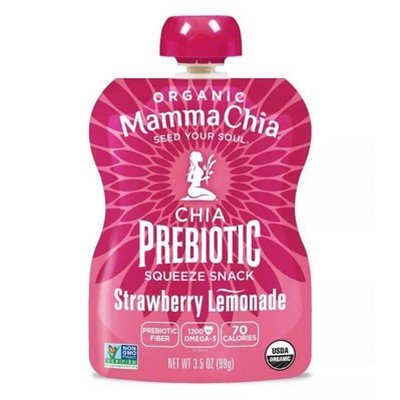 Mamma Chia Strawberry Lemonade Squeeze Vitality Snack Pouches - 14oz/4pk