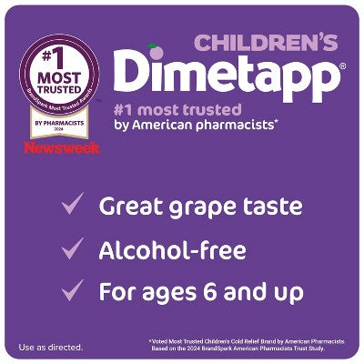 Children's Dimetapp Day/Night Cold, Cough & Congestion Relief Liquid - Dextromethorphan - Grape Flavor - 4 fl oz/2pk